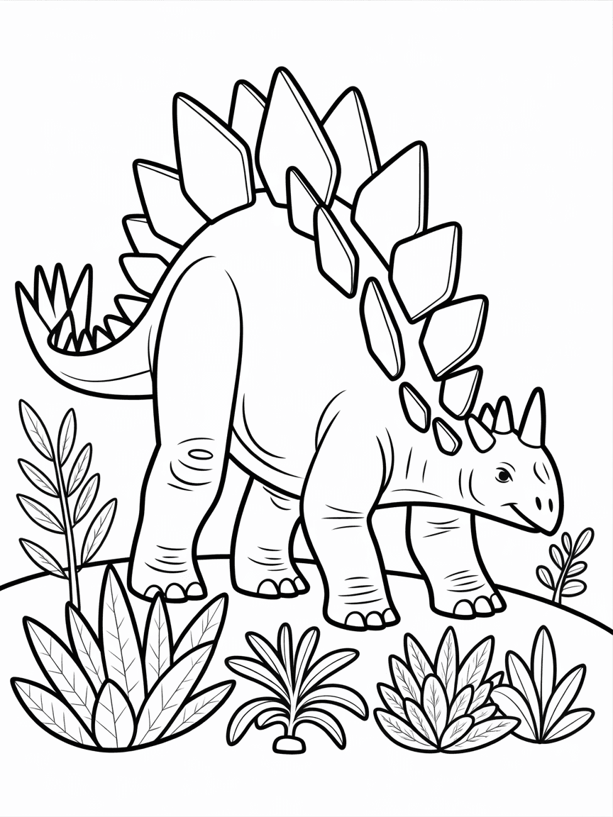 armored Stegosaurus with two rows