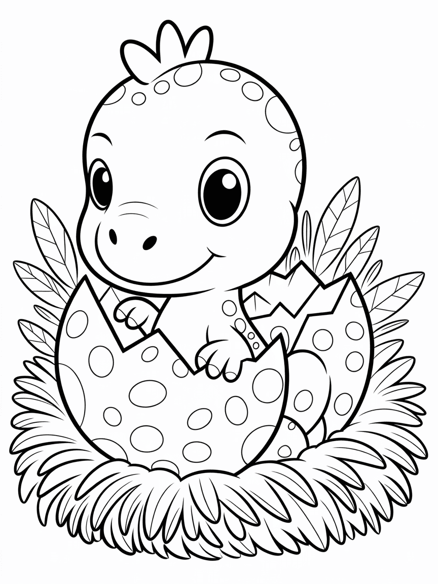 adorable baby dinosaur cracking through